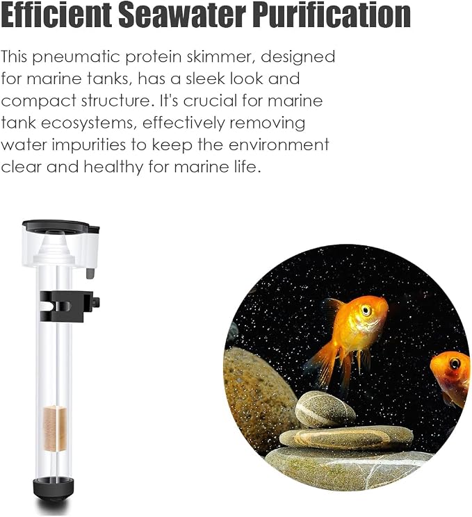 Wokyo Protein Skimmer External Mini Aquarium Filters Separator Hang On Back with IQ5 Aquarium Filter Accessory for Saltwater Fish Tank