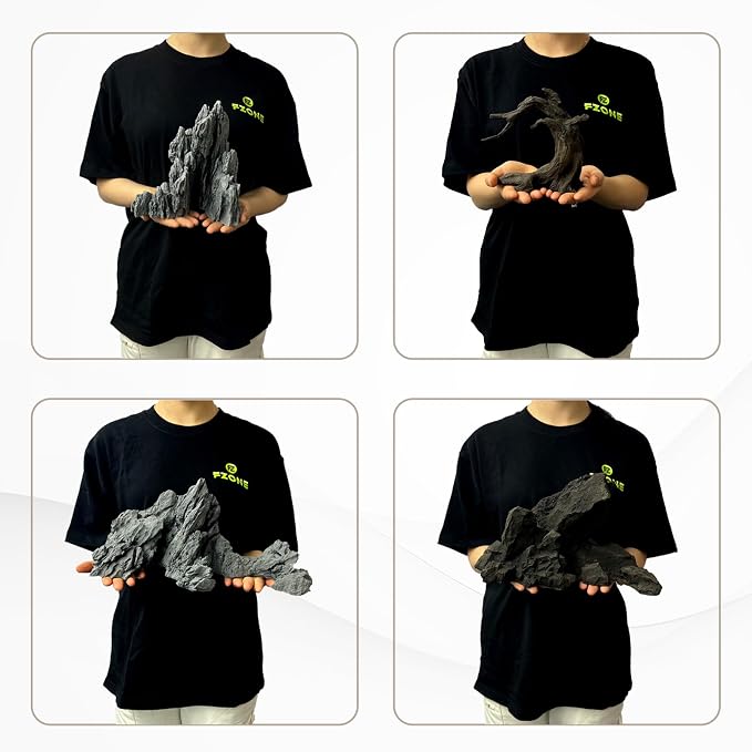 FZONE Resin Seiryu Stone Model Ph-Neutral Aquarium Rocks for aquascaping, Micro-Landscapes