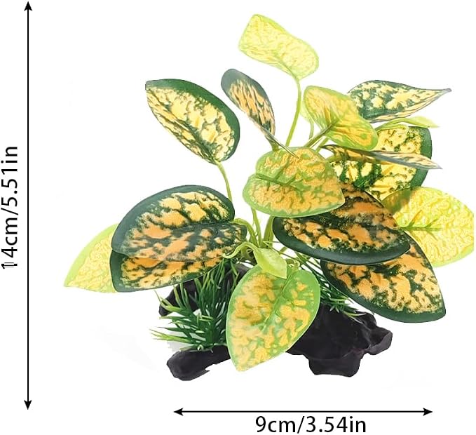 4 Pack Tall Aquarium Plants - Reptile Habitat Plants Realistic Silk Fake Betta Fish Tank Decor for Terrarium Aquascaping
