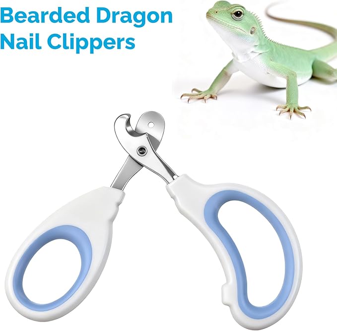 Small Animal Nail Clippers, Stainless Steel Bearded Dragon Nail Clippers, Cat Nail-Clipper, Professional Reptile Grooming Tool with Precise Angled Edge, Claw Trimmer for Birds, Cat, Dog Small Animals
