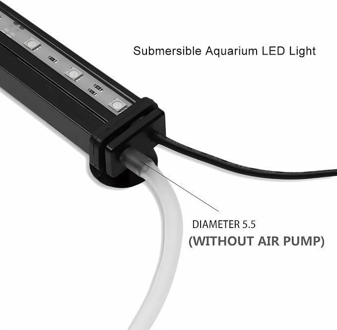 9.05 inch Submersible Aquarium Light, Fish Tank Light with Air Bubble Hole, RGB Color Changing Brightness Adjustable IP68 Waterproof Remote Control LED Light for Aquarium Fish Tank
