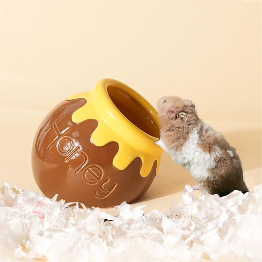 Ceramic Hamster Hideout,Honey Dwarf Hamster House,Guinea Pig Habitat Decor, Hideaway House for Gerbil, Cool Bed for All Season