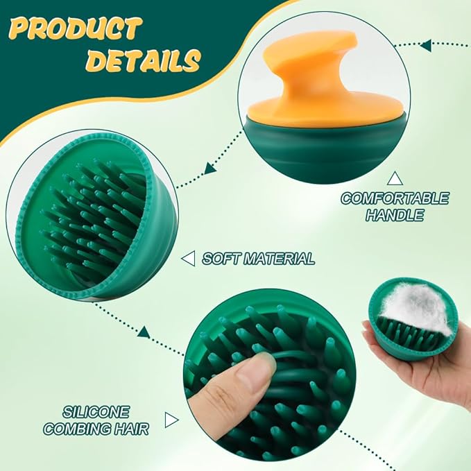 Cat Grooming Brush, Gentle Deshedding & Massage Brush for Indoor Cats, Dogs, Rabbits, Soft Silicone Pet Hair Remover, Reduces Shedding & Tangles, Scratch-Free(COLOR:Green)