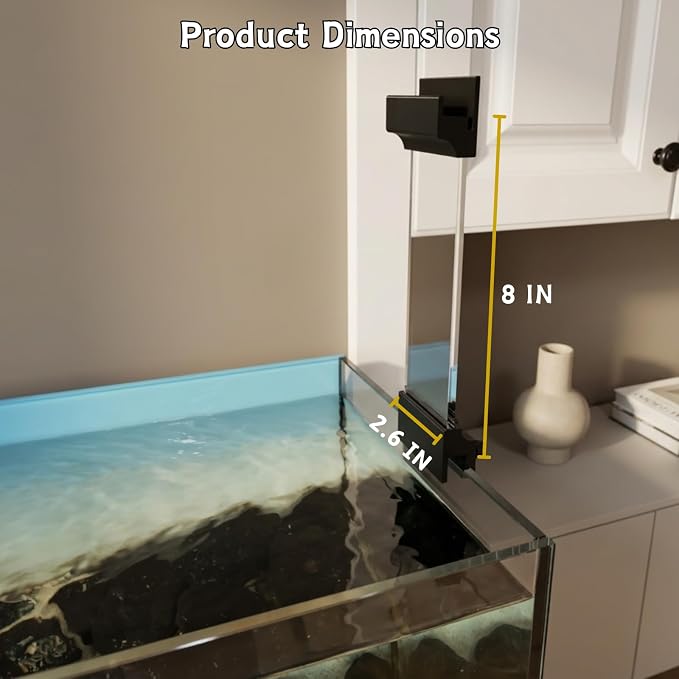 Aquarium Light Riser Compatible with Fluval Plant & Marine LED Lights (8") | Fits Plant 3.0, Plant 2.0, Marine 3.0 & Marine 2.0, Clear Acrylic Panel Stand for Rimless Tanks up to 15mm