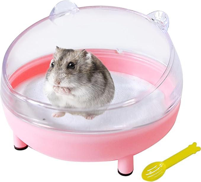 Hamster Sand Bath Container,Sandbox Toilet,Hamster Sand Bathtub with Cleaning Scoop,Gerbil Dust Bathtub for Hamsters Mice Lemming