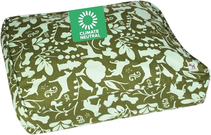 Molly Mutt Small Dog Bed Cover, Amarillo by Morning, Olive Green & Light Blue