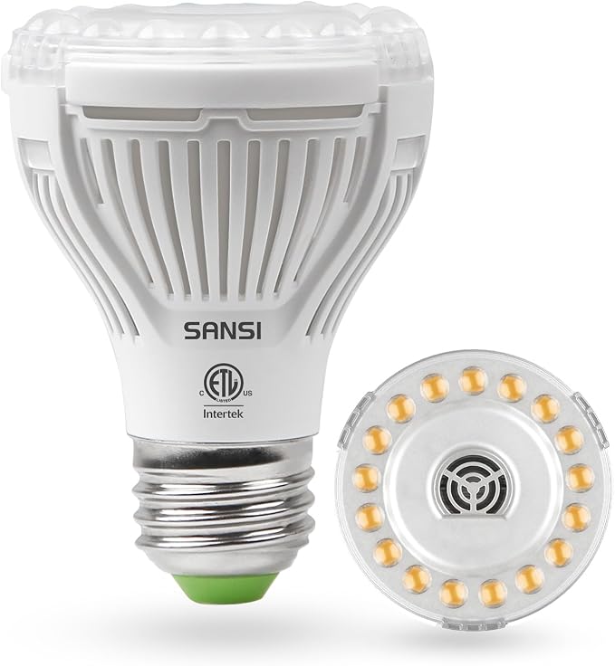 SANSI Grow Light Bulbs for Indoor Plants, 10W Full Spectrum 4000K Daylight | 150 Watt Equivalent, Optical Lens for High PPFD, 4000K Natural Daylight, A19 Grow Bulbs For Indoor Growing Seed Starting