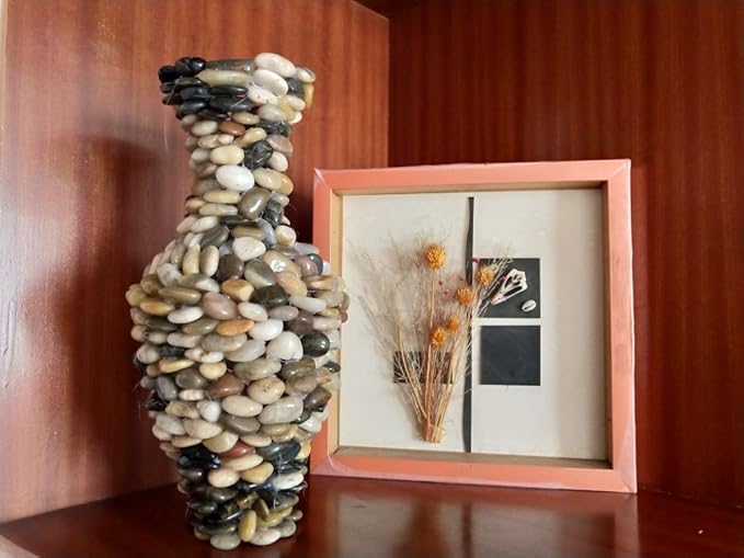 Pebbles Polished Gravel, Natural Polished Mixed Color Stones, 0.5-1.2 inch Small Decorative River Rock Stones 5 Pounds (80-Oz)
