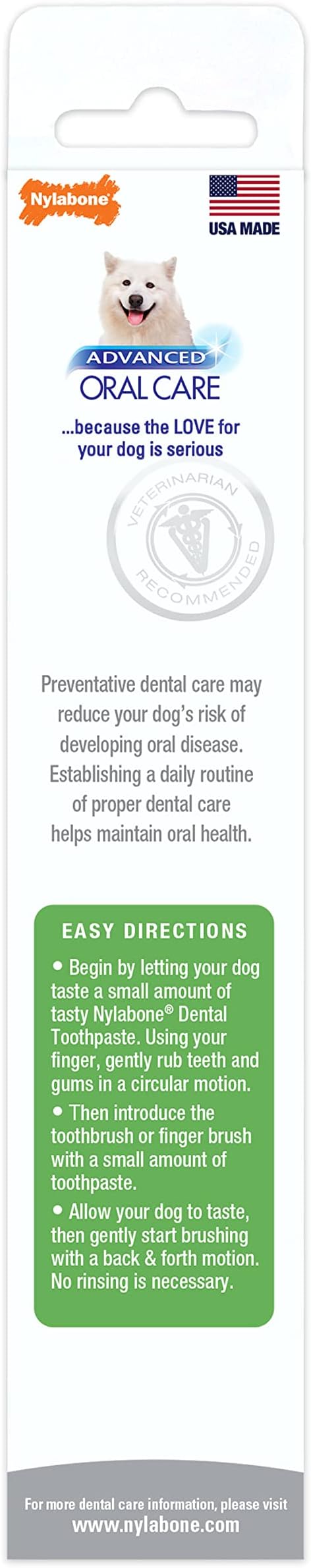 Nylabone Advanced Oral Care Natural Toothpaste Peanut Butter 2.5 oz. (1 Count)