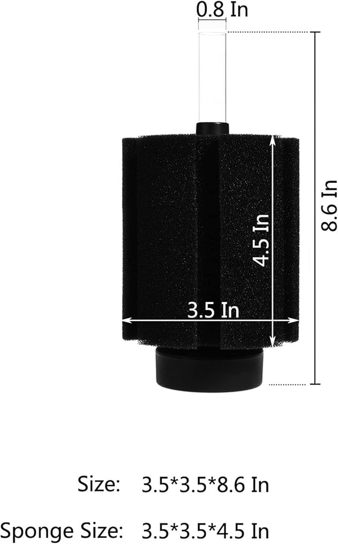 ALEGI Aquarium Bio Sponge Filter with Ceramic Media for Clear and Quiet Aquariums for Betta Fry Shrimp Tiny Fish Tank (10-40Gallon 4 Pack)