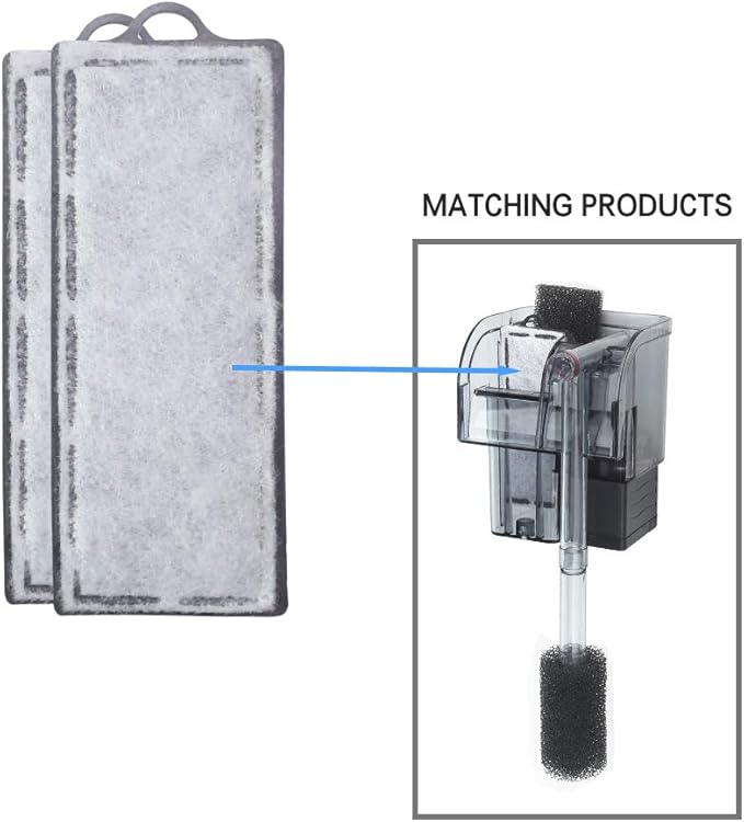 boxtech Aquarium Replacement Hang On Filter Cartridge, Pack of 2 (2 pcs 5-10 Gal Filter Cartridge)