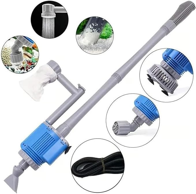 Electric Fish Tank Cleaner, Upgraded 6-in-1 Automatic Water Changer & Sand Washer, for Freshwater & Saltwater Fish Tank Cleaning