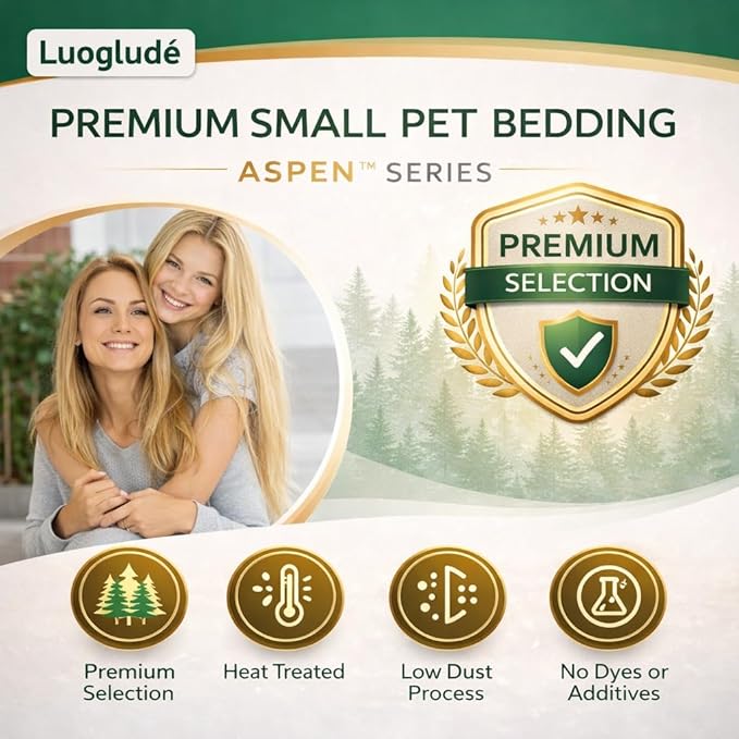 88oz Natural Aspen Wood Pet Bedding – Low Dust, Odor Control & Ultra Absorbent Shavings for Hamsters, Parrots, Guinea Pigs & Small Animals