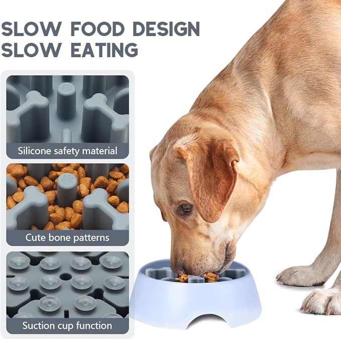 Soft Silicone Anti-Choking Puzzle Slow Feeder Insert, Anti-Slip for Dog Bowls