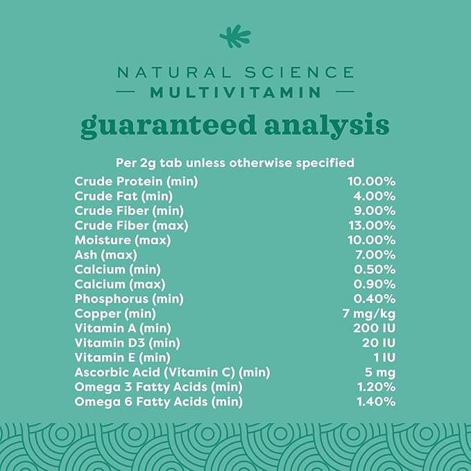Oxbow Natural Science Multi-Vitamin, High Fiber Supplement for Rabbit & Guinea Pig, Made with Timothy Hay, Multi-Pet Households, Omega 3 & 6 Fatty Acids, Made in USA, 4.2 oz Bag, 3 Pack