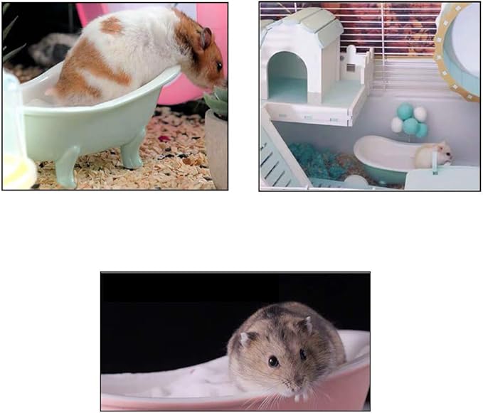 Summer Hamster Ceramic Bed Bathtub, Small Animal Ice Accessories Cage Hideout Toys，Bird Relax Habitat House, Sleep Pad Nest or Hamster, Food Bowl for Guinea Pigs/Squirrel/Chinchilla