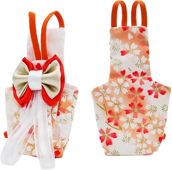 Bird Flight Suits Diapers, Parrot Flight Suits Diapers for Monk Parakeets, Cockatiels Flight Suits, Parrot Clothes, Bird Training Nappy Suit Liners Clothes (XS, Orange)