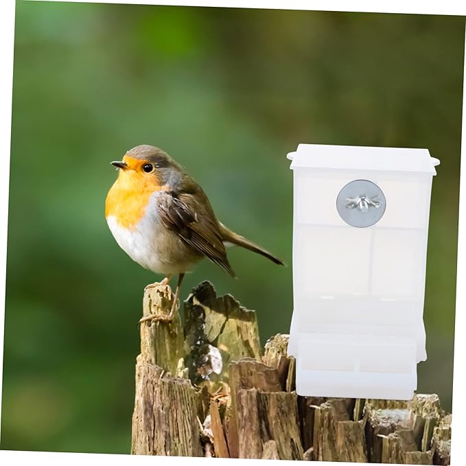 SUPVOX 2Pcs Automatic Bird Feeder Splash Parrot Food Box with Lid Easy Clean Feeding Container for Small Birds No Mess Seed Tray