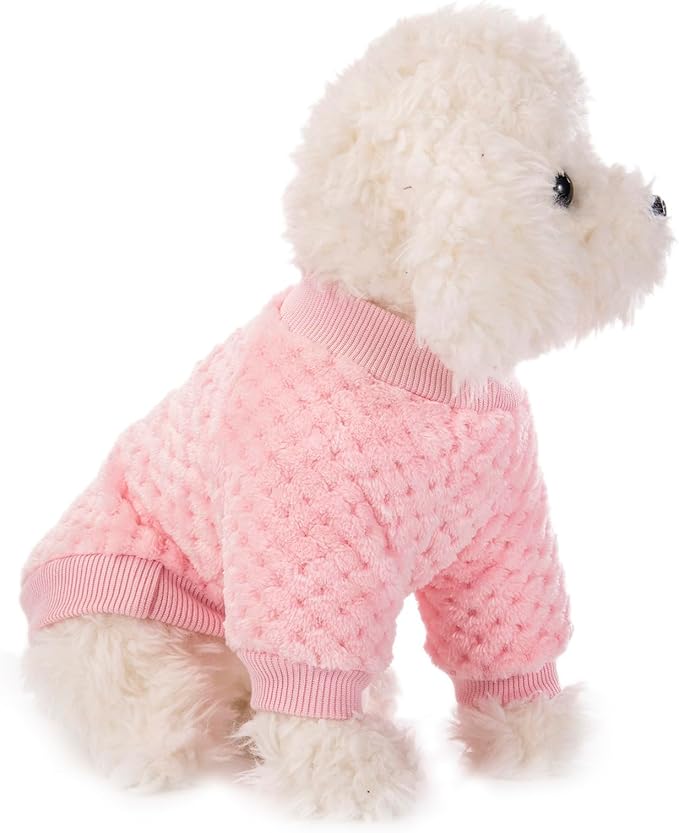 Dog Sweater, 2 or 3 Pack Dog Sweaters for Small Medium Dogs or Cat, Warm Soft Flannel Pet Clothes for Dogs Girl or Boy, Dog Shirt Coat Jacket (X-Small, Pink+Purple+Light Green)