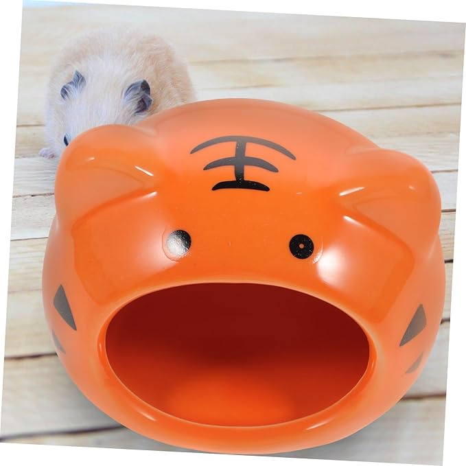 1pc Nest Chinchilla Ceramic House Hedgehog Hideaway Squirrel Cage Guinea Pig Sleeping Bed Small Animal Cave Chinchilla Mini Hut Small Pet Hideout Ceramics Pet House Hamster