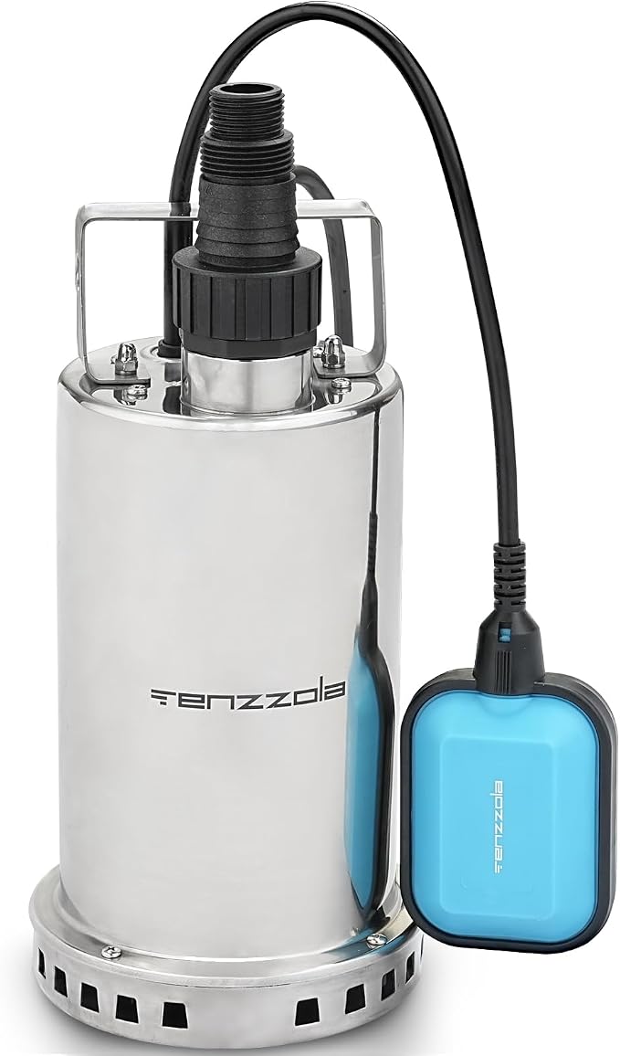Sump Pump, 3/4 HP 3180GPH Submersible Utility Water Pump, Stainless Steel Portable Electric Water Removal Transfer Pump with 16.4FT Cord for Swimming Pool Basement Garden Pond Tubs Draining