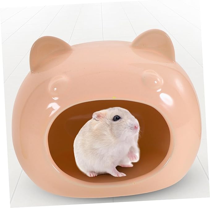 COLLBATH Ceramic Hamster Hideout Small Animal House Cooling Cozy Bed for Hamsters Gerbils Guinea Pigs and Hedgehogs Comfortable Pet Shelter