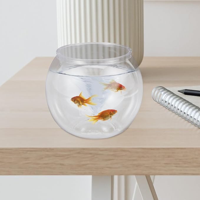 VICASKY Fish Bowl Goldfish Tank Round Bowls Large Small - Transparent Aquarium Terrarium Hydroponic Planter for Centerpieces Decor Desktop Fishbowl Unbreakable Transparent Pet Round Fish Tank Decor