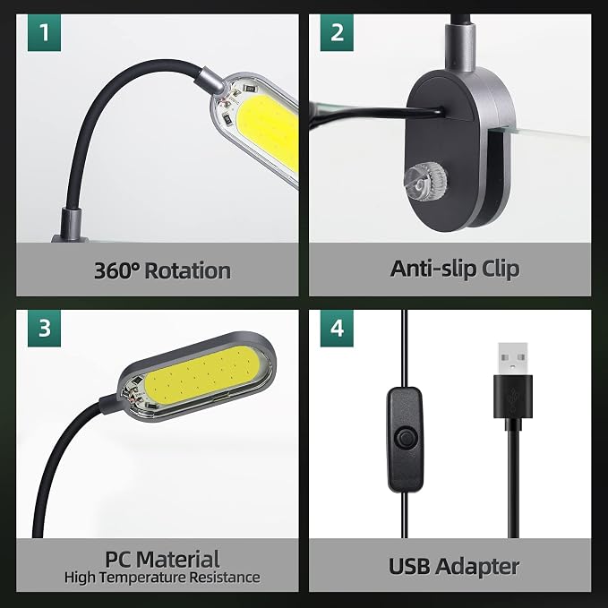 3W Aquarium Light, Full Spectrum USB Clip-on for Nano Tank
