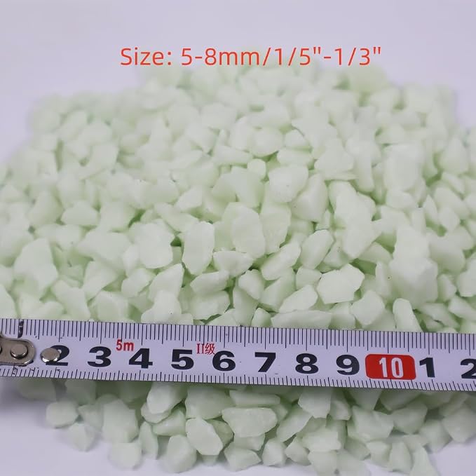 Glow in the Dark Gravel Stones,Aquarium Gravel,Aquarium Sand,Decorative Glow Gravel Rocks for Fairy Garden Fish Tank Succulents Pot Vase Filler Decor, 1 Pound (Blue Green, 5-8mm)