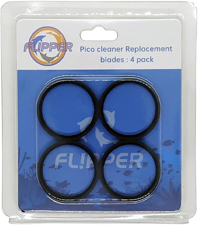 Flipper Pico 2 in 1 Magnetic Scrubber Scraper Aquarium Fish Tank Cleaner Replacement Blades - 4 Pack