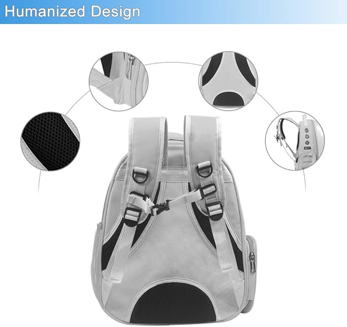 Cat Backpack Carriers, Dog Backpack, Pet Backpack for Small Cats Puppies Dogs Bunny, Airline-Approved Ventilate Transparent Bubble Backpack for Travel and Outdoor(Grey)