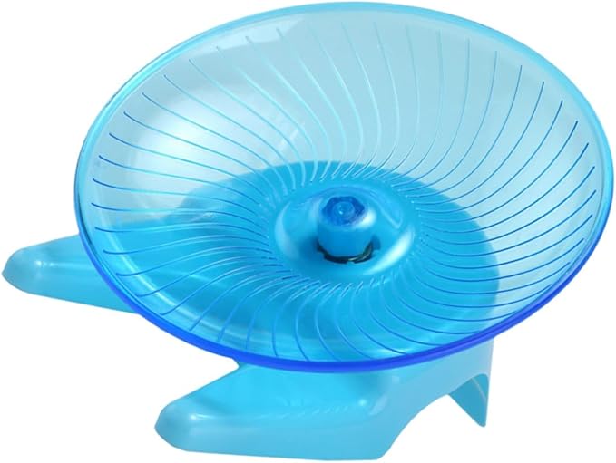VICASKY Silent Hamster Exercise Wheel with Stand – Flying Saucer Spinning for Small Pets, Quiet Running Wheel for Hamsters, Gerbils, and Hedgehogs, Light Blue