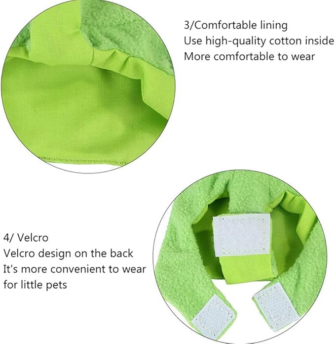 Sun Conure Bird Diaper Flight Suit Frog Shape Hoodie Cosplay Photo Prop for Parrots African Greys Parakeet Cockatiel Reusable Adjustable Apparel (Medium)