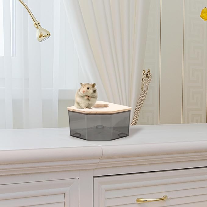 Abaodam Chinchilla Dust Bath Container Durable Hamster Bathroom Multi Purpose Sand Bath Box for Pets Easy to Clean Maintain Fun Design for Gerbils and Hamsters
