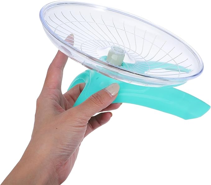 NUOBESTY 4pcs Silent Hamster Exercise Wheel Flying Saucer Running Tray with Blue, Pink, Mint, and Matcha Green for Mice, Gerbils, Hedgehogs, and Small Pets