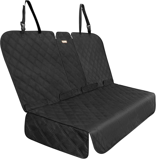 ALLANSING XL Back Seat Cover for Full-Size Trucks/SUVs Rear Split Bench, Heavy Duty 900D Waterproof Non-Slip Car Seat Protector for Messy Kids & Drooling Dogs, Easy Clean (Black)