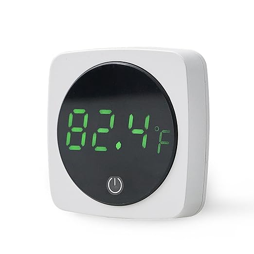 Aquarium Thermometer w/LED Touch ±0.9°F Stick On Fish Tank Betta | LED Digital Display,Accurate ±0.9°F,Touch Control Button,Stick On Mount,For Fish Axolotl Turtle,Aquarium Pet Use