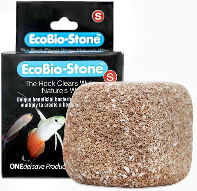 EcoBio-Block Aquarium Water Clarifier (Small, 8–16 gal) | Volcanic Rock — Lasts Up to 2 Years — No Weekly Additives — Long-Term Water Balance — Safe for Fish, Shrimp, Frogs & Turtles