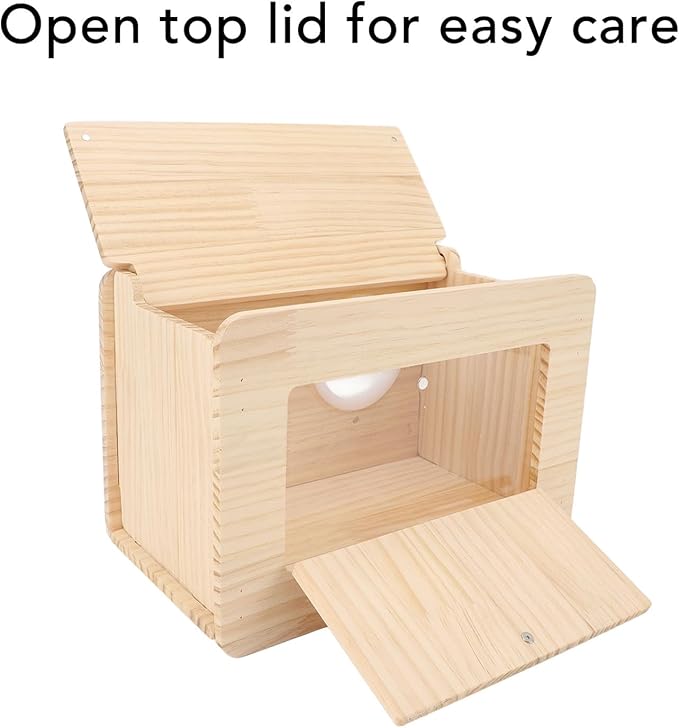 Buachois Bird Nest Box, Parrot Breeding House, Wooden Acrylic Parrots Nesting Box Spacious Insulated Bird Mating Boxes for Lovebirds Cockatiel Conure Cockatoo Budgie