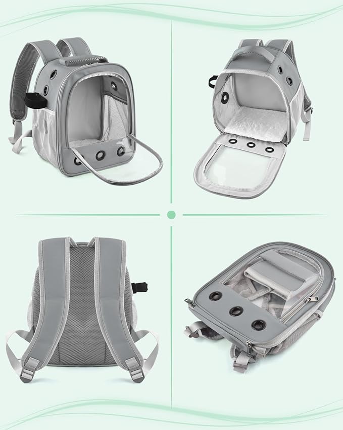 DBNESS Guinea Pig Carrier Backpack, Portable Small Pet Travel Carriers with Water Bottle Holder & Detachable Pad, Outgoing Carring Bag for Bearded Dragon Bunny Sugar Chinchilla Gerbil Hamster Bird
