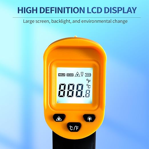 Digital Infrared Thermometer Gun for Cooking,BBQ,Pizza Oven,Ir Thermometer,-58℉~1112℉(-50℃~600℃) Handheld Non Contact Heat Laser Temperature Gun (Not for Human)