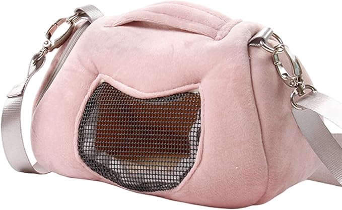 Small Pet Carrier Bag with Adjustable Shoulder Strap Hamster Travel Cage Breathable Portable Travel Carrier for Birds Guinea Pig|Carriers