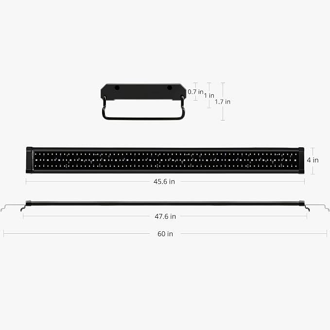 NICREW 48W Saltwater Aquarium Light, Marine LED Reef Light for Corals, Programmable Timer Controller, 48 to 60-Inch | Balanced Blue and Full Spectrum for Soft/LPS Corals, Day + Night Cycle with Sunrise/Sunset Simulation, Extendable Brackets