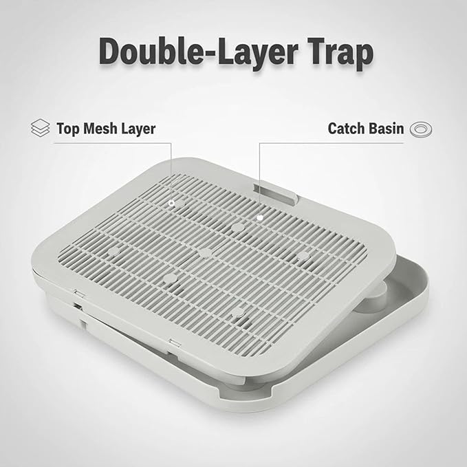 Flip-Top Lid Cat Litter Mat, Double-Layer Litter Trapping Pad with Non-Slip Waterproof Base, Easy Clean Durable Floor Mat for Kitty Litter Box