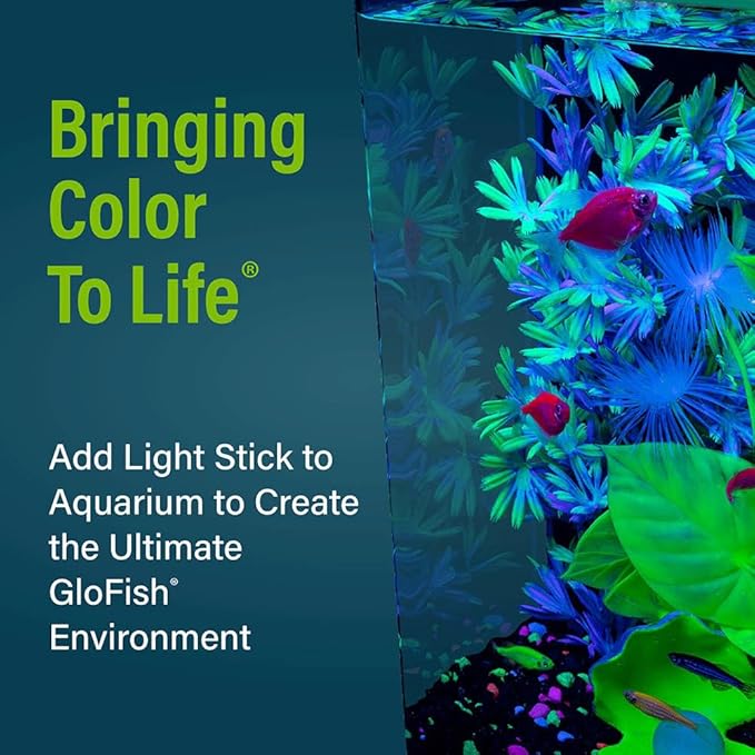 GloFish 10-Inch LED Light Sticks for Fish Aquariums Up to 20 Gallons, 2 Count, with White and Blue LED Lights