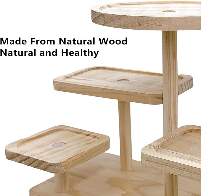 Hamster Climbing Toy Ledge Wooden Gerbil Playground Exercise Platform Enrichment Shelf Hamster Cage Accessories for Mouse Dwarf Rat Sugar Glider