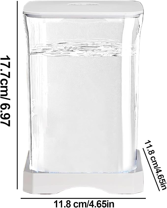 Small Fish Tank - LED Aquarium, Acrylic Mini Bowl with Feeding Hole, Compact Betta Container, Clear Stylish Design | Home Office Decoration, Desktop Display, Bedroom Aquarium, Small Aquatic Habitat