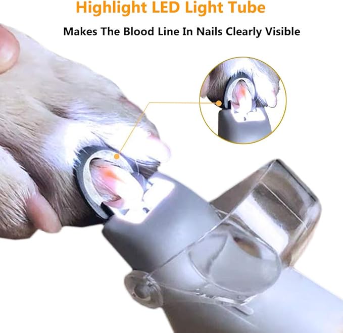 Illuminated Pet Nail Clipper, 5X Magnification Pet Nail Scissor Safe with LED Light, Pet Grooming Nail Care Tool Great for Dogs Cats