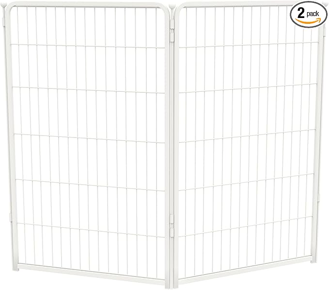 FXW Homeplus Unleashed Indoor Dog Playpen - Stress-Free and Safe Play, Heavy Duty 45 Inch 2 Panels Dog Pen for Large Dogs, White│Patented