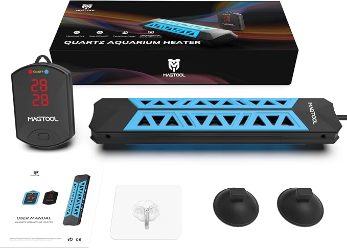 MagTool Aquarium Heater 100W-1200W Submersible with Digital Controller | For 40-55-75-94 gallon tanks, with over-temperature protection, auto shut-off for freshwater and saltwater aquariums.